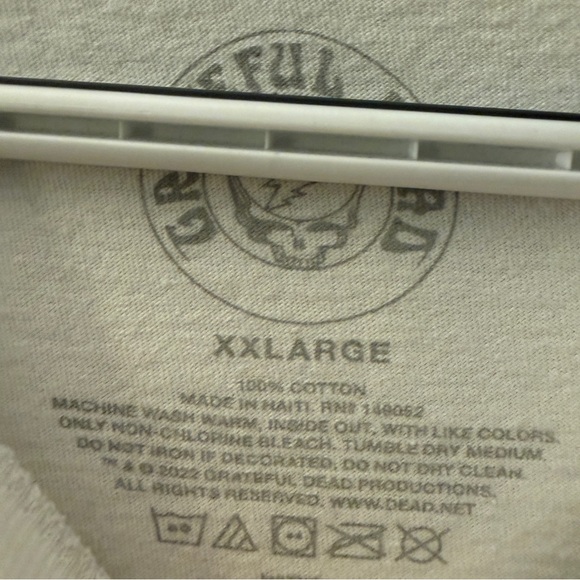 Grateful Dead Skull Band Tshirt White Men's Size XXL Vintage 90s Y2K - Picture 3 of 4